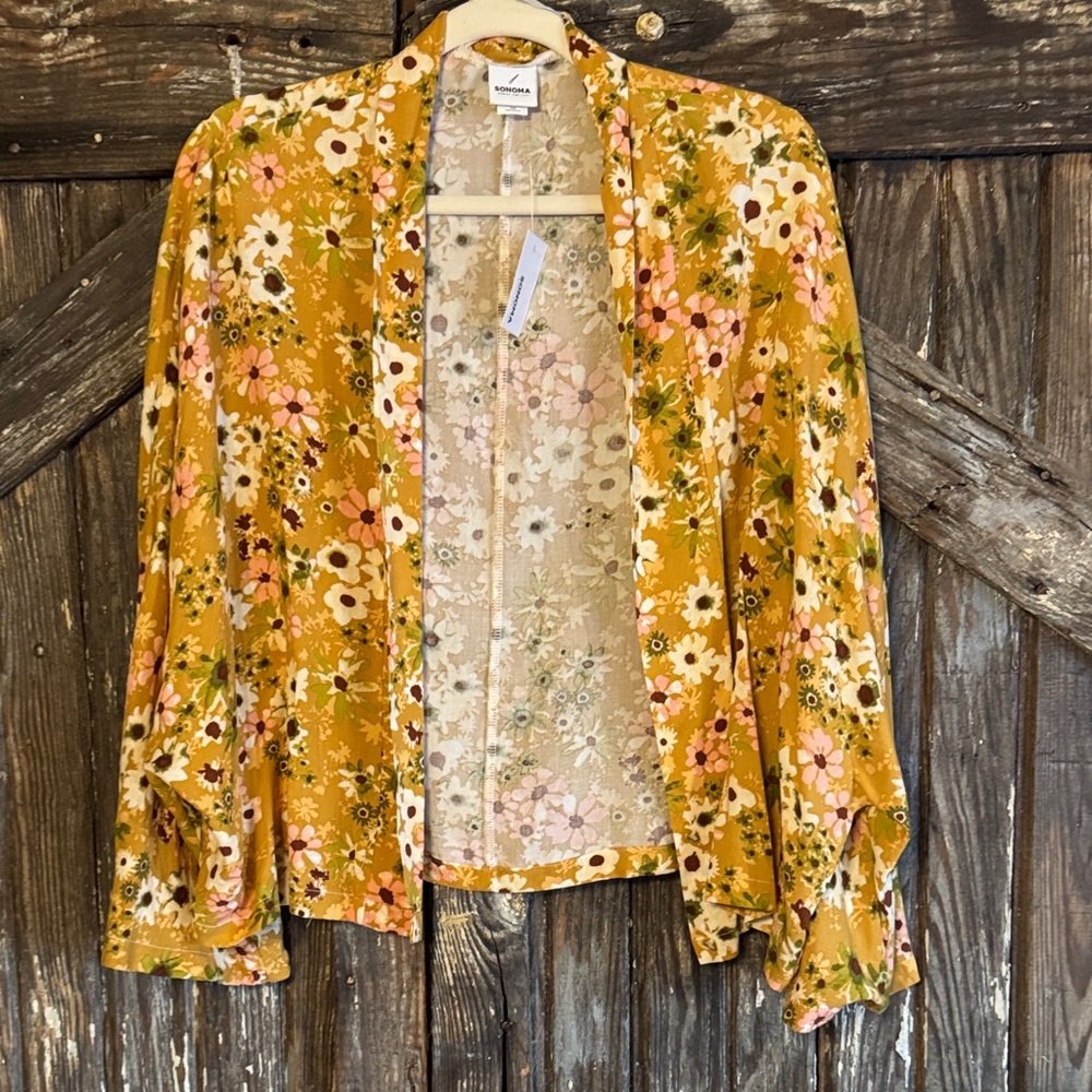 Sonoma Yellow Floral Blazer